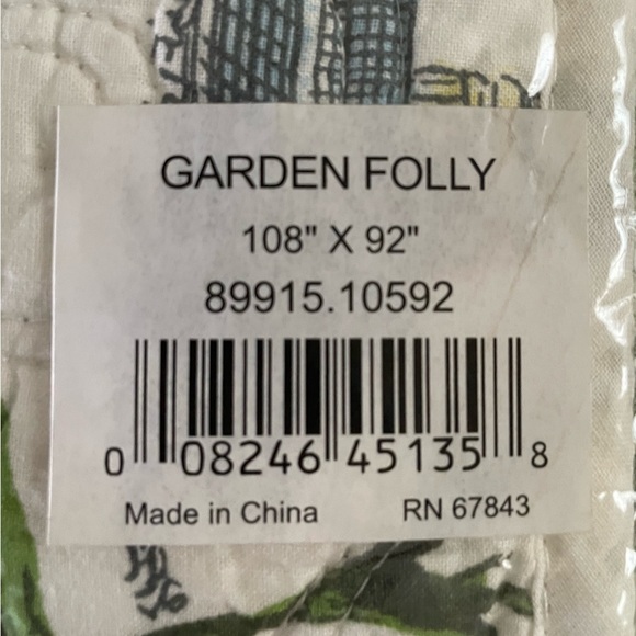 Vintage Colonial Williamsburg Garden Folly Quilt King - Brand New W Tags - Picture 8 of 13